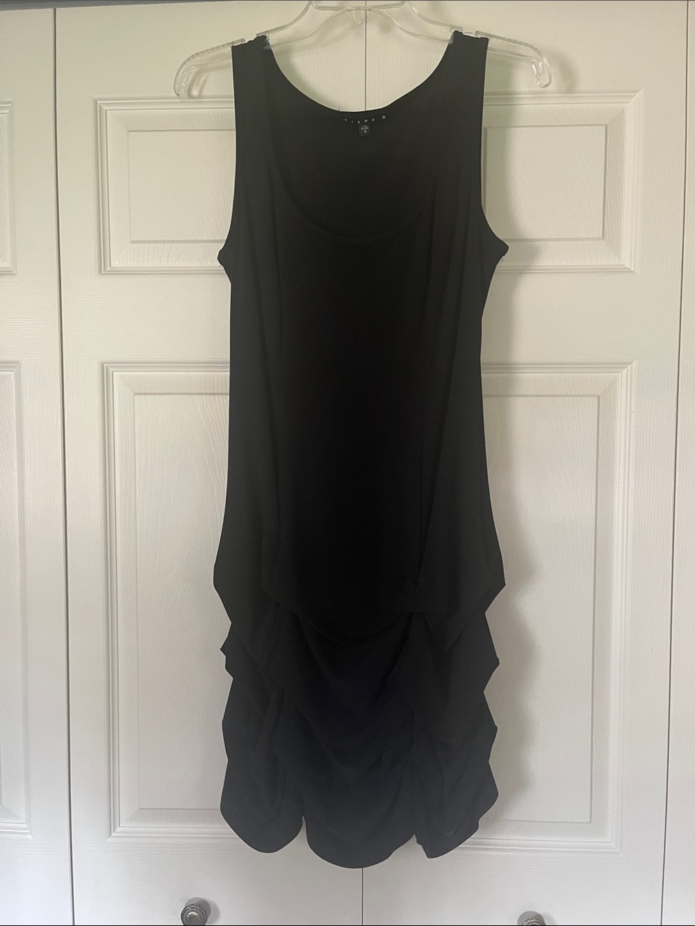 Black Ruched Hem Dress